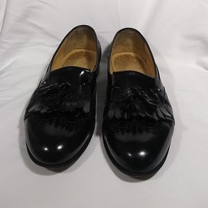 Salvatore Ferragamo black tassel loafers cap shoe-